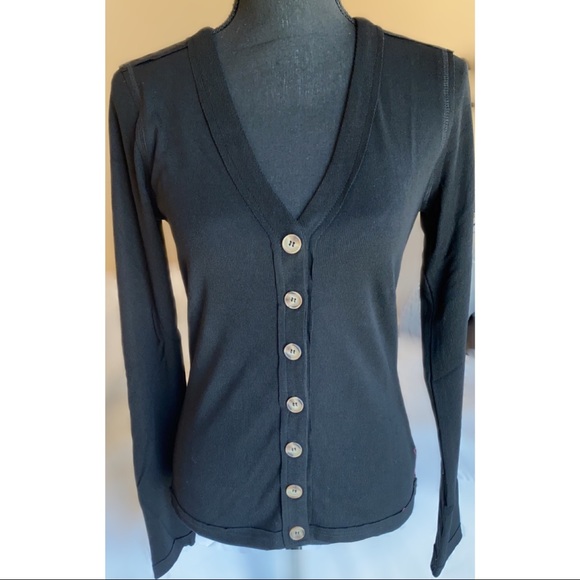 Buttoned Down Cardigan Top Black - Picture 5 of 7
